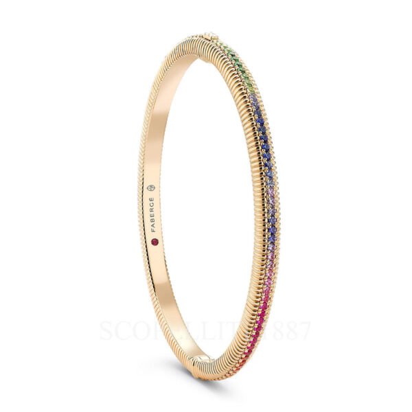 faberge rose gold rainbow gemstone hinged bracelet