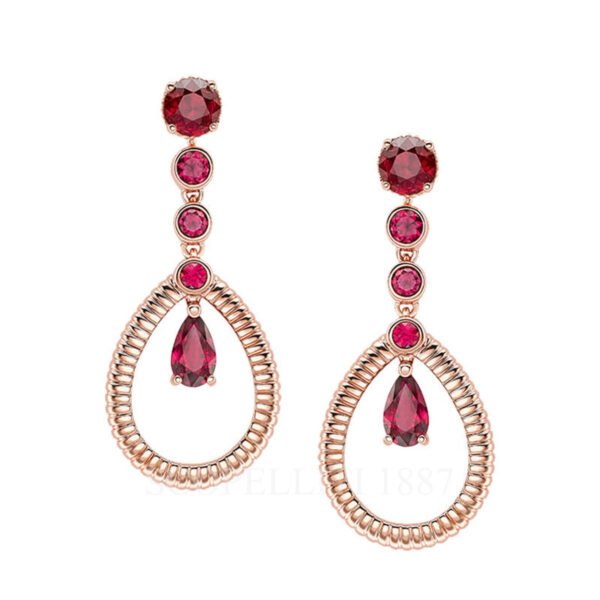 faberge rose gold ruby tearrop earrings