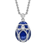 faberge royal blue diamond small egg pendant