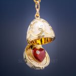 faberge surprise locket with heart yellow gold