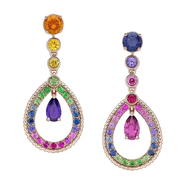 fabergé teardrop mixed gemstone earrings rose gold