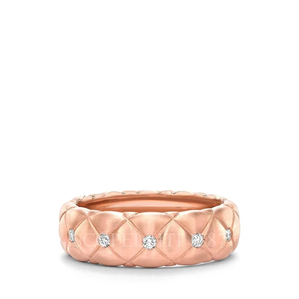 fabergé rose gold diamond quilted ring