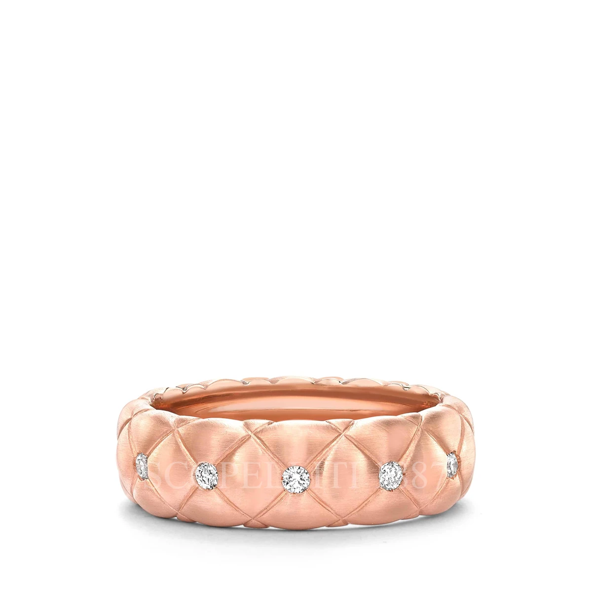 fabergé rose gold diamond quilted ring