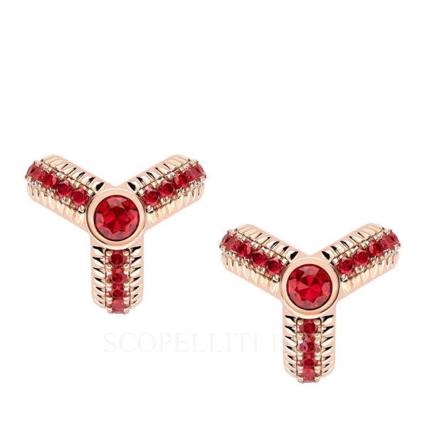 faberge trio rose gold ruby stud earrings