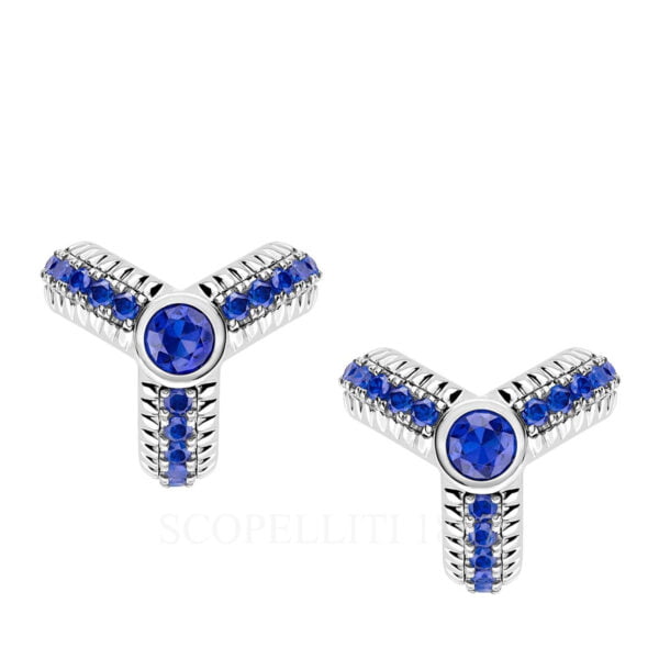 faberge trio white gold blue sapphire stud earrings