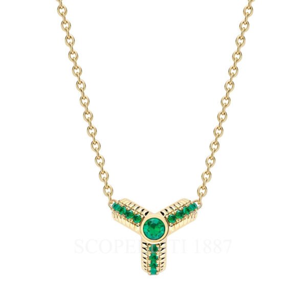 faberge trio yellow gold emerald pendant