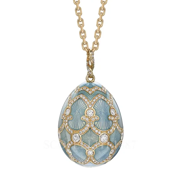 faberge heritage large egg pendant turquoise with diamonds