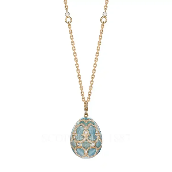 faberge heritage large egg pendant turquoise with diamonds