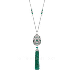 faberge white gold emerald green egg pendant