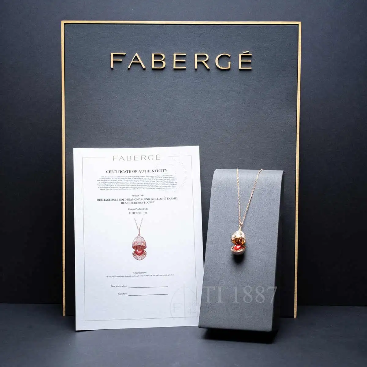 faberge heart surprise egg pendant in rose gold heritage collection
