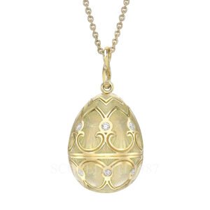 faberge gold egg pendant with diamond 1439