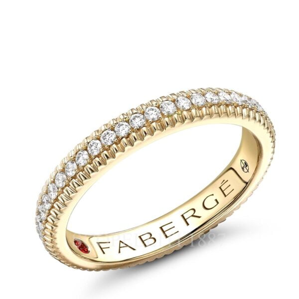 faberge yellow gold diamond fluted eternity ring