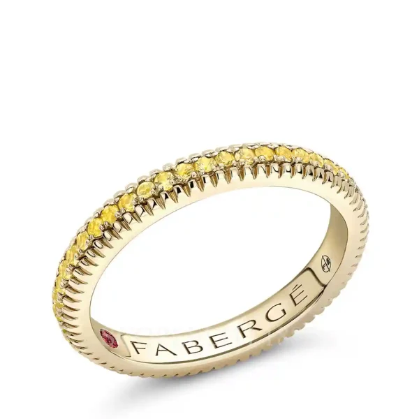 fabergé gold eternity ring with yellow sapphires