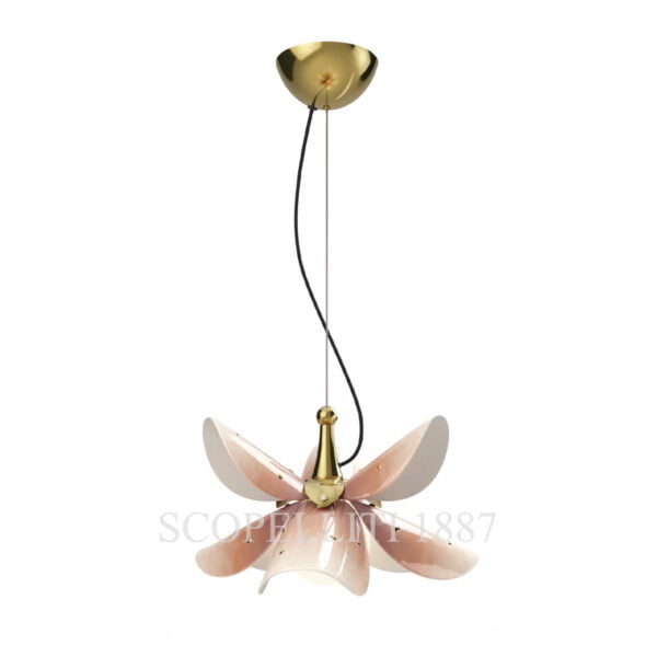 lladro blossom hanging lamp pink and golden luster