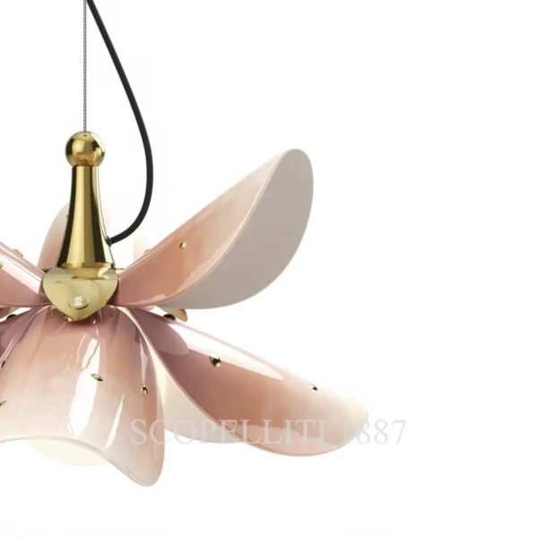 lladro blossom hanging lamp pink and golden luster details