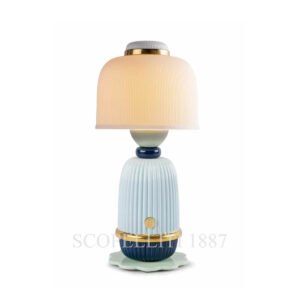 lladro kokeshi lamp blue