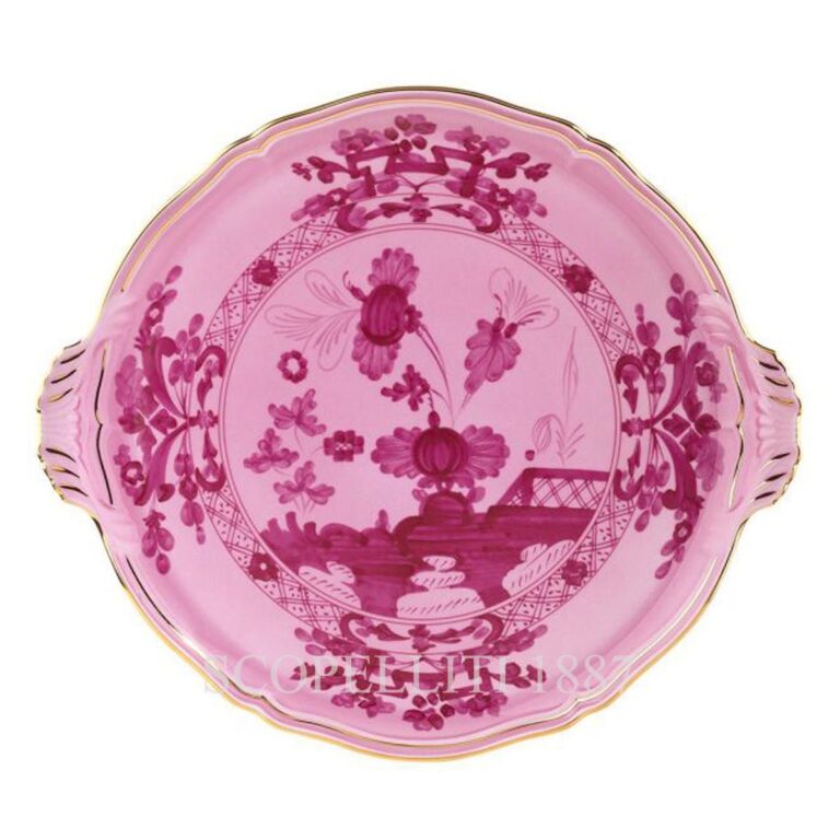 Ginori 1735 Round Cake Plate Oriente Italiano Porpora