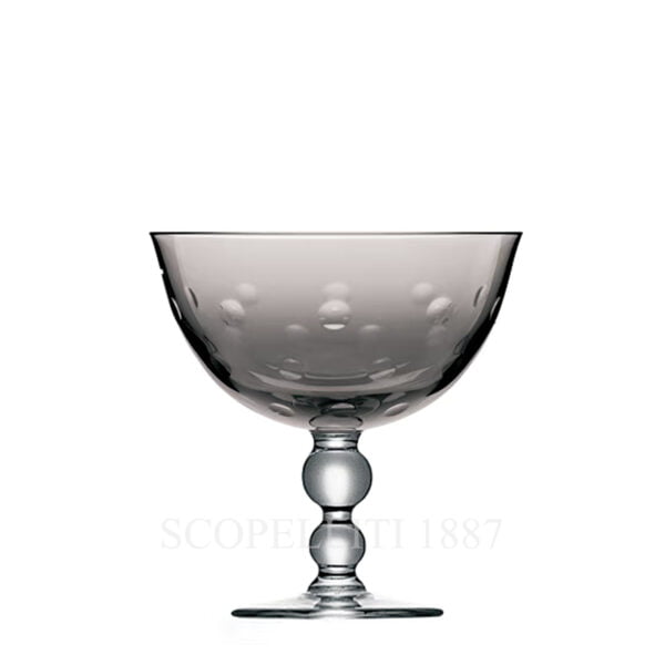 saint louis footed cup bubbles grey