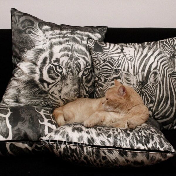 taitu square cushion wild spirit cat