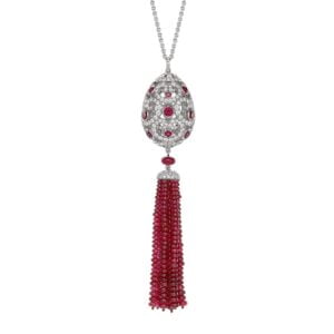 fabergé ruby tassel pendant imperial imperatrice