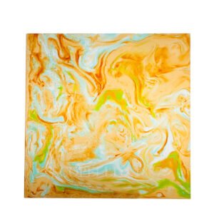 daum amber blue green seasons decorative panel