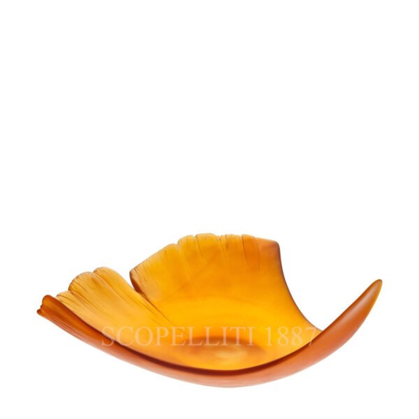 daum large amber leaf bowl