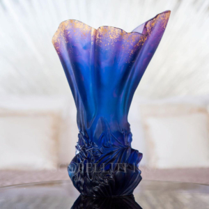 daum crystal vase croisiere blue limited edition