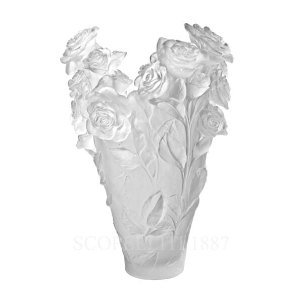 daum white magnum vase limited edition