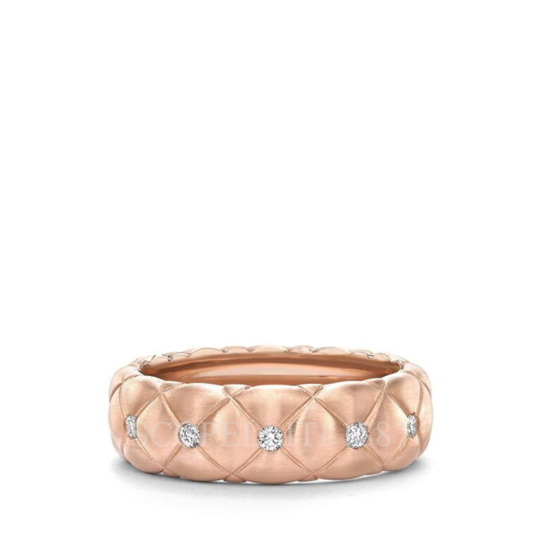 faberge 18k rose gold diamond wide thin treillage