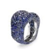 Fabergé 18kt White Gold Blue Sapphire Wide Ring Emotion