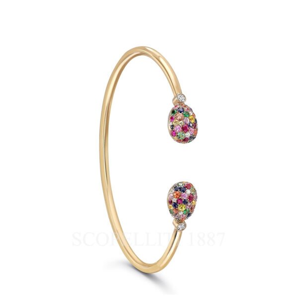 faberge 18k yellow gold multicoloured open set bangle emotion