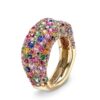 Fabergé 18kt Yellow Gold Multicoloured Thin Ring Emotion