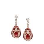 faberge 18kt rose gold diamond red earrings palais