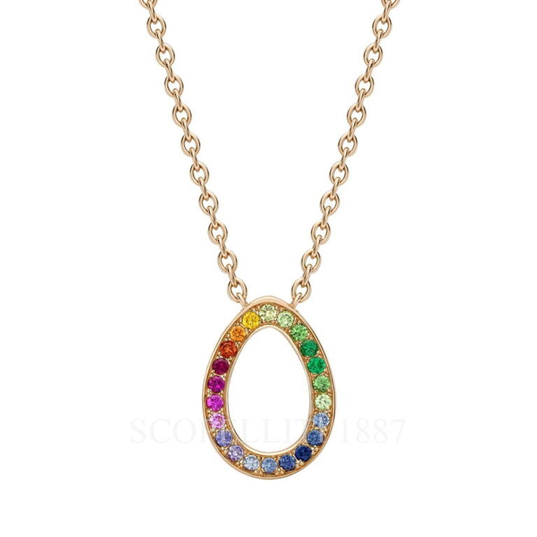 faberge 18kt rose gold rainbow gemstone egg pendant sasha