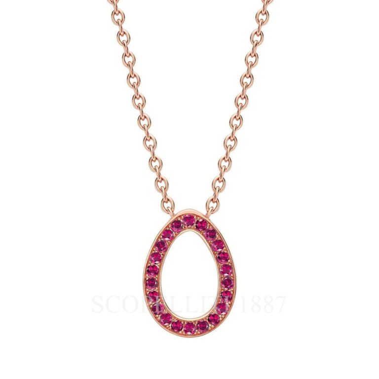 faberge 18kt rose gold ruby egg pendant sasha