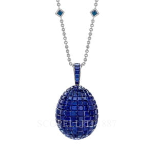 faberge 18kt white gold mosaic sapphire pendant imperial
