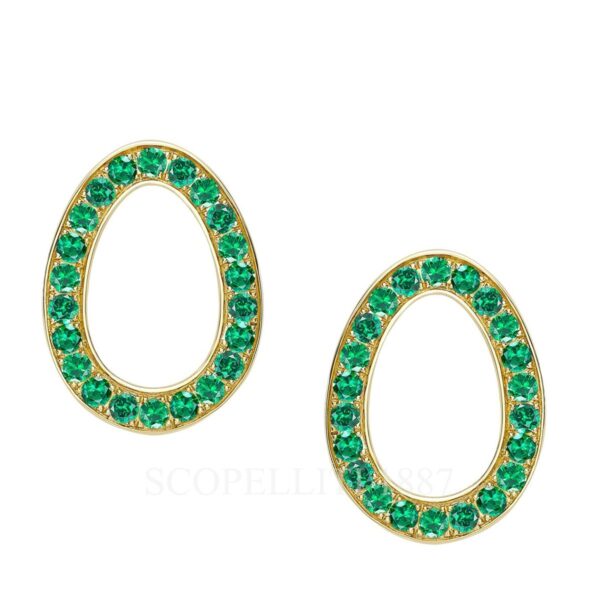 faberge 18kt yellow gold emerald egg earrings sasha