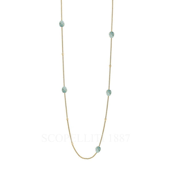 faberge 18kt yellow gold turquoise sautoir necklace heritage