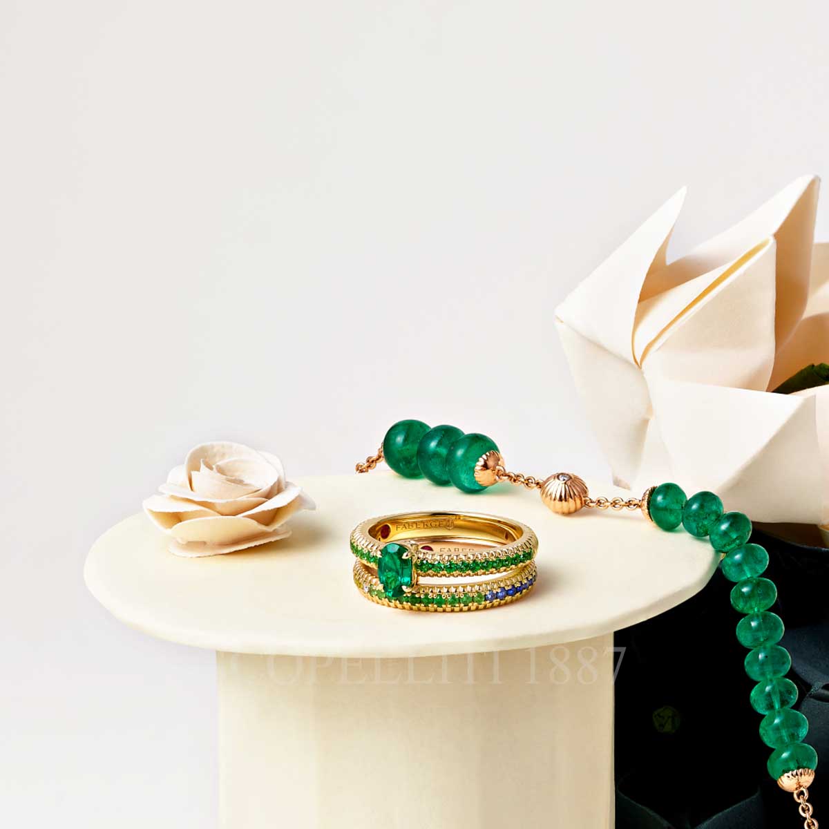 faberge colours of love green ring
