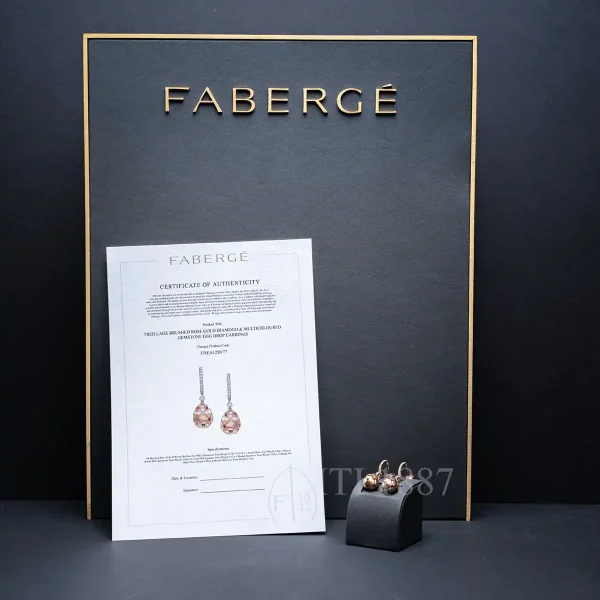 fabergé drop earrings quilted egg mixed gemstones certificate