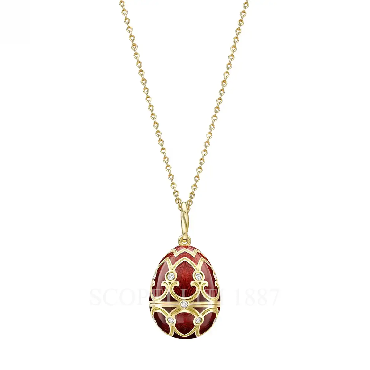 fabergé egg pendant surprise dog closed
