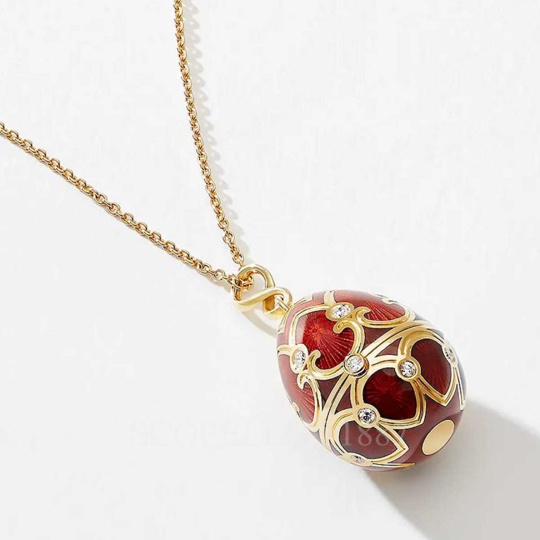 faberge egg red guilloche enamel