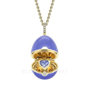 faberge essence gold diamond blue sapphire heart surprise locket