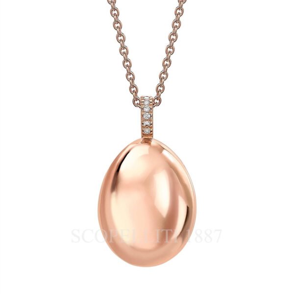faberge essence rose gold diamond egg pendant