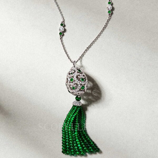 faberge imperial green pendant with emeralds tassel emerald anniversary gift