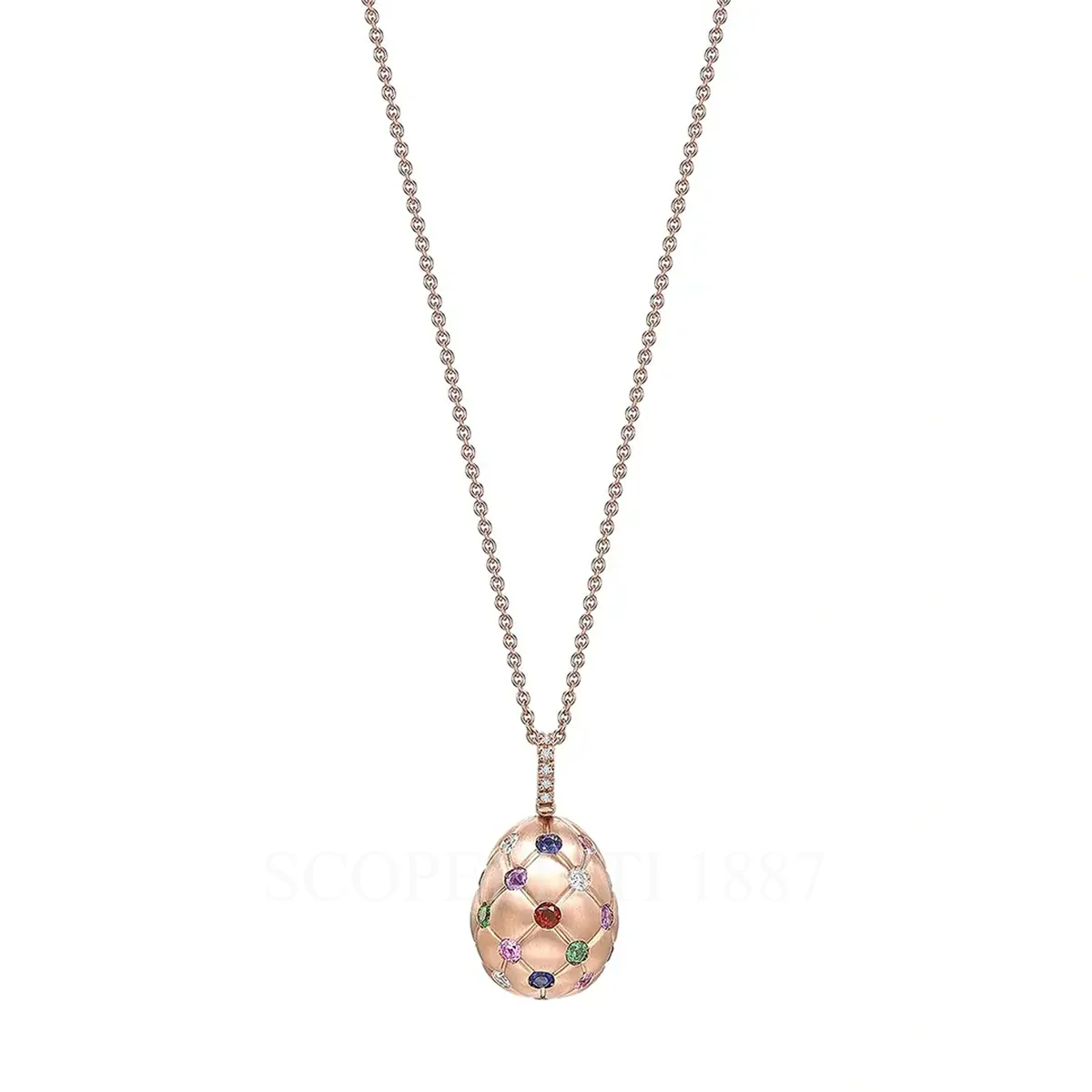 fabergé quilted pendant egg mixed gemstones