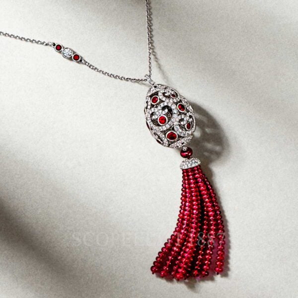 faberge egg pendant imperial imperatrice with ruby and tassel