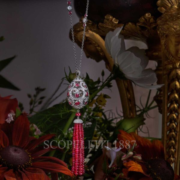 faberge egg pendant imperial imperatrice with ruby and tassel