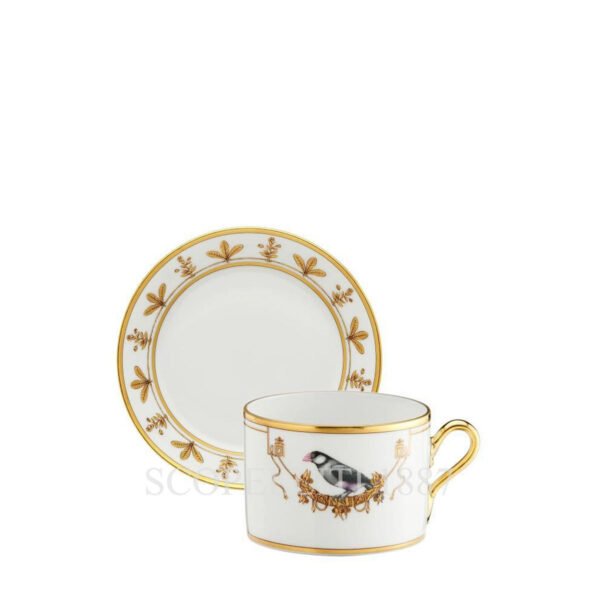 ginori tea cup with saucer voliere padda