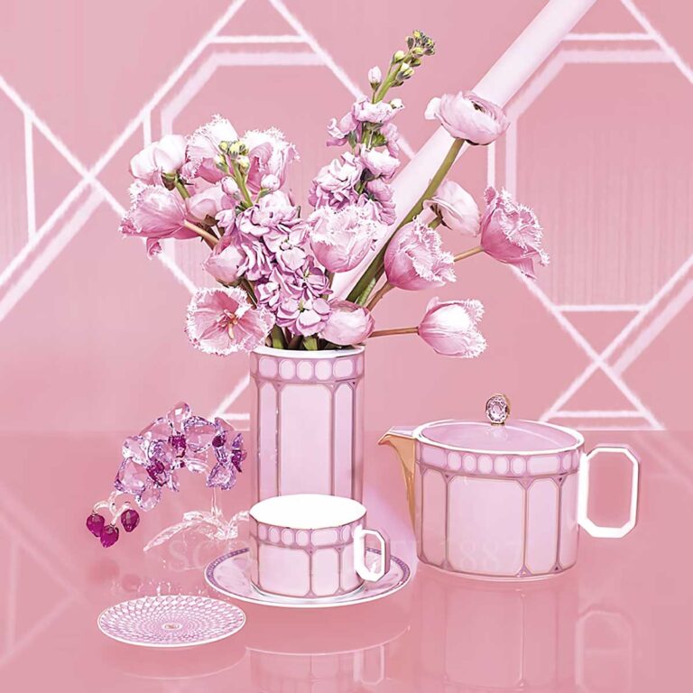 swarovski signum pink teapot
